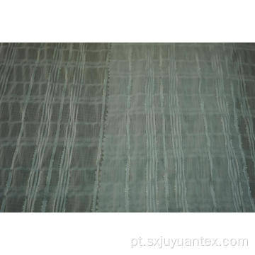 Tecido de poliéster Chiffon Crinkle Silver Lurex Stripe Dobby